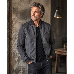 John Varvatos Gray Full Zip Bomber Jacket Coat  Mens Size Small